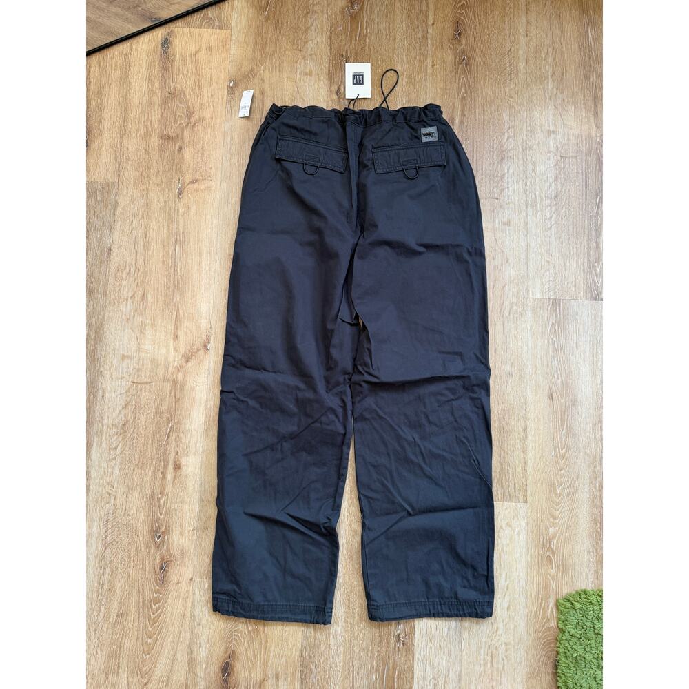 Gap x Madhappy Parachute Cargo Pants Black Gray Drawstring Waist Size M NWT